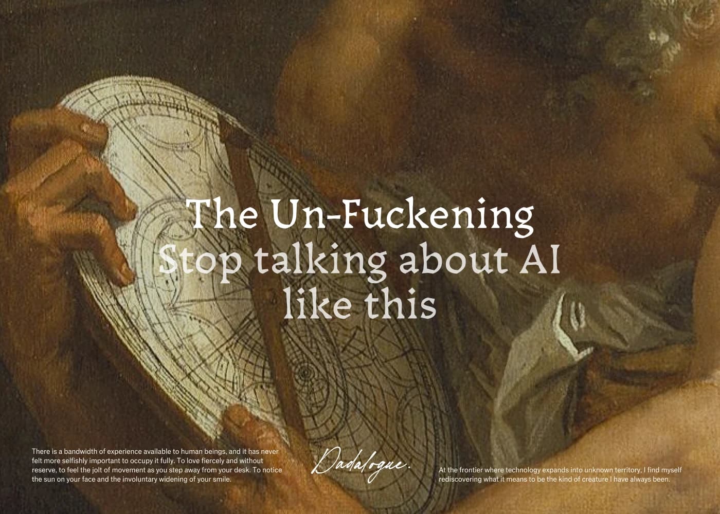The Un-Fuckening - Stop talking about AI like this